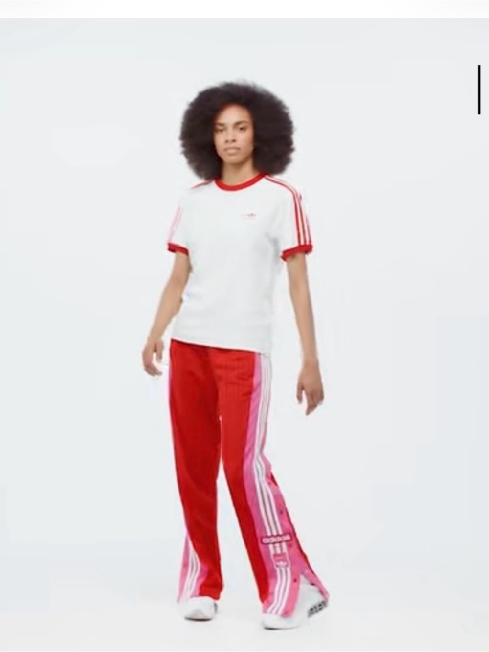 NWT Adidas Adibreak Track Pants Pink Red Snap Side L